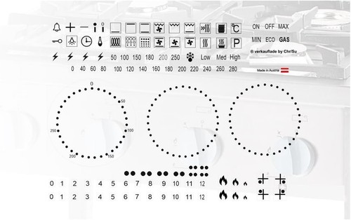 Cooker symbol stickers for gas - for,
