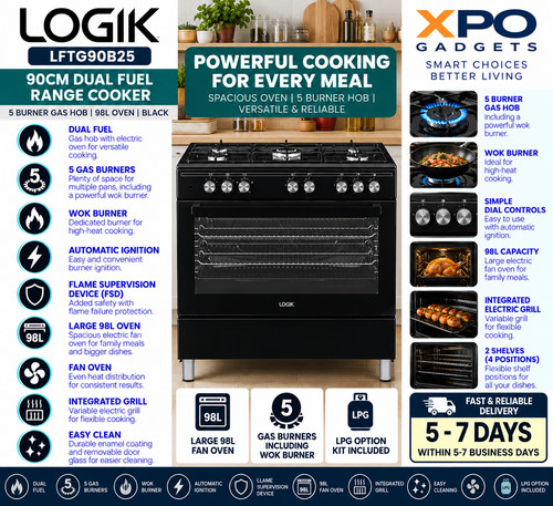 Logik lftg90b25 90cm dual - 90cm, fuel